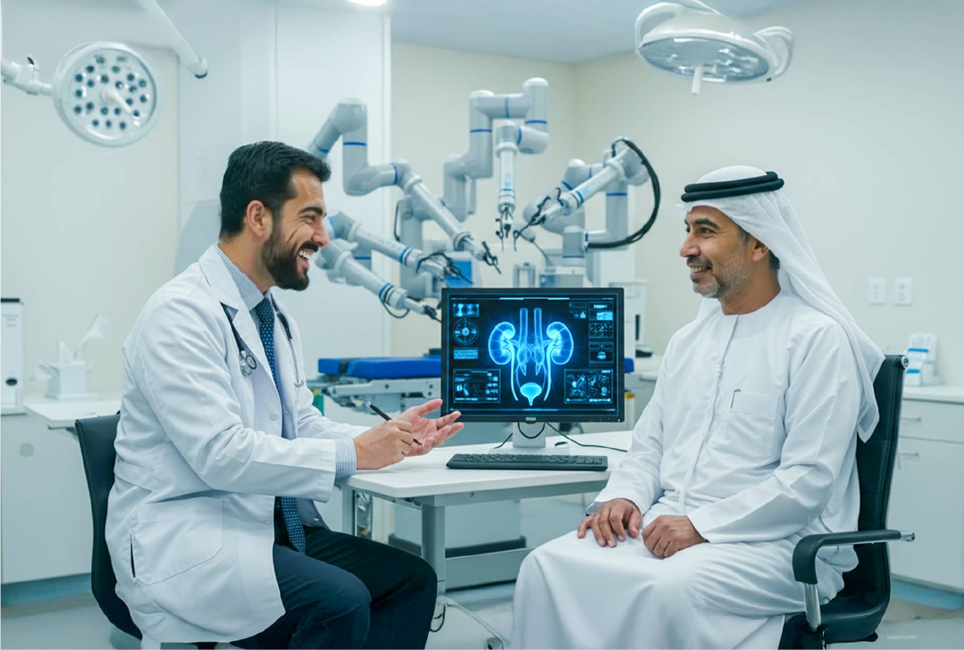 A doctor talking to a patient