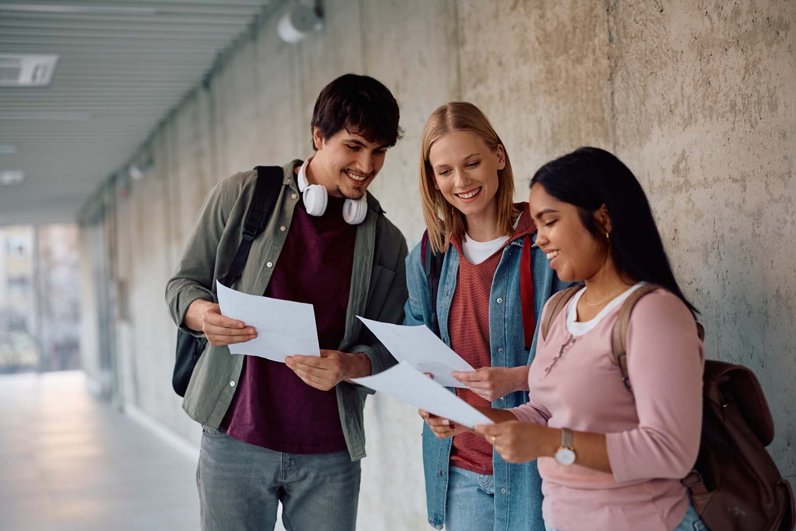 Students with books